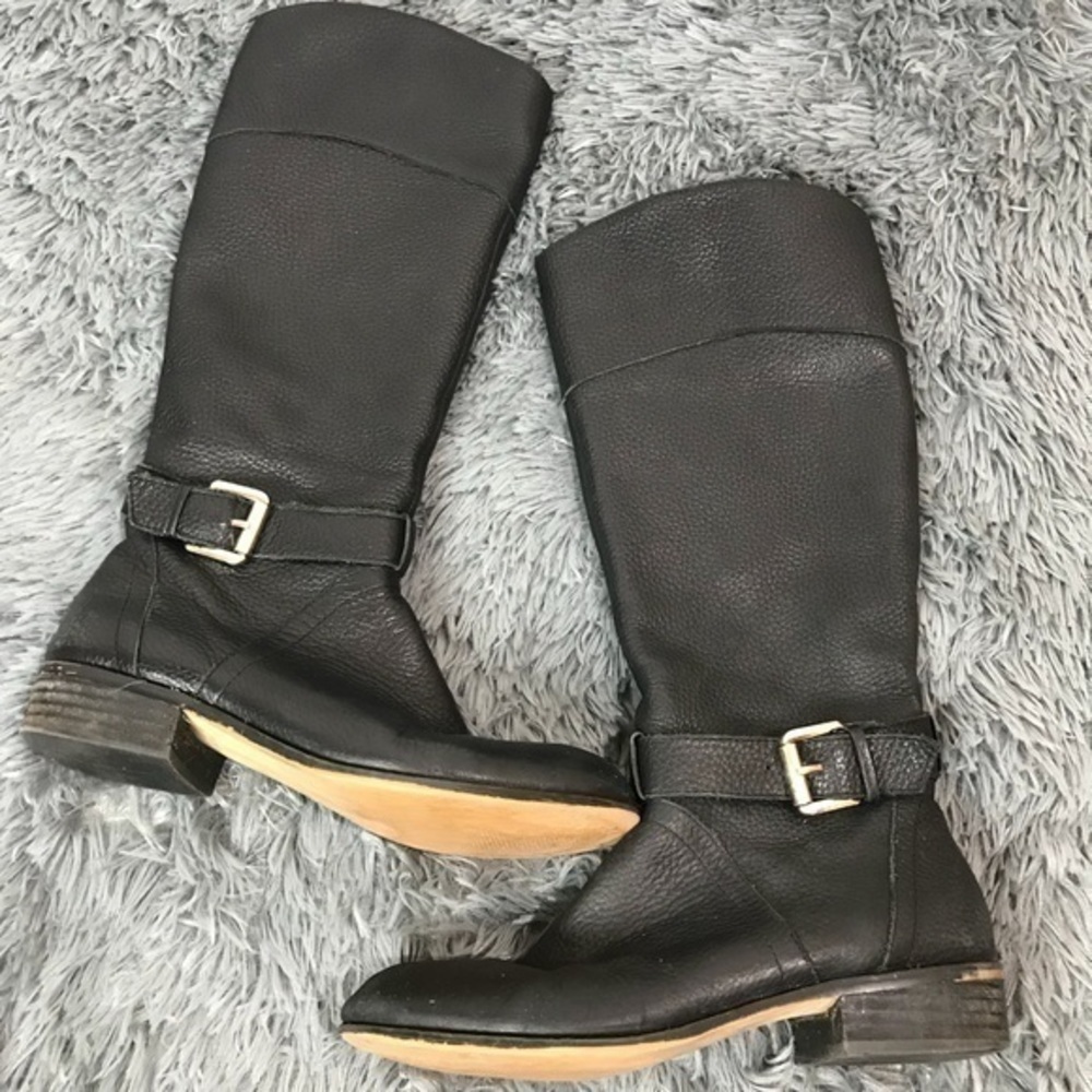 Lands' End Black pebble Leather riding boots 8B